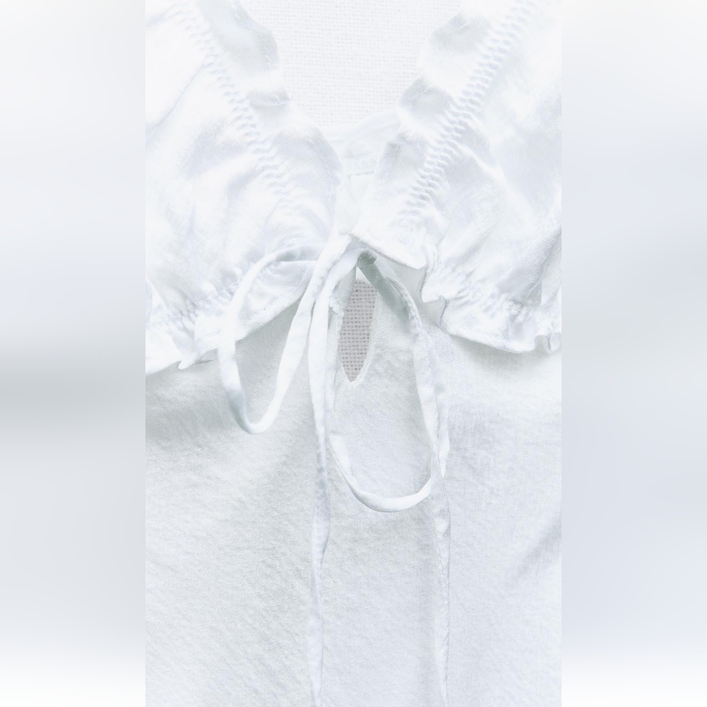 ZARA RUFFLED SATIN EFFECT MIDI DRESS - Picture 7 of 9